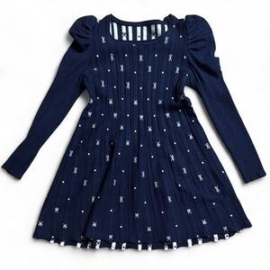 BOW DRESS, Navy Blue Dress with White bows,
Xsmall/small
